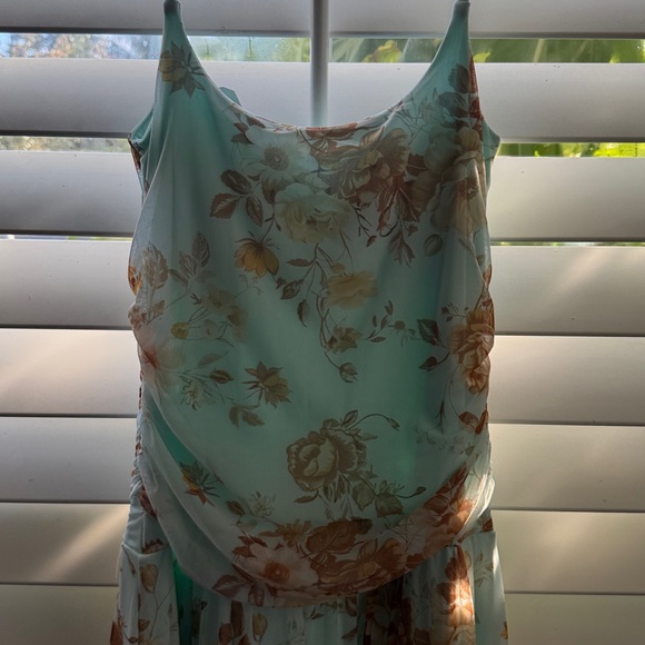 Abercrombie & Fitch Mint Green Floral Maxi Dress Medium tall - Picture 5 of 6